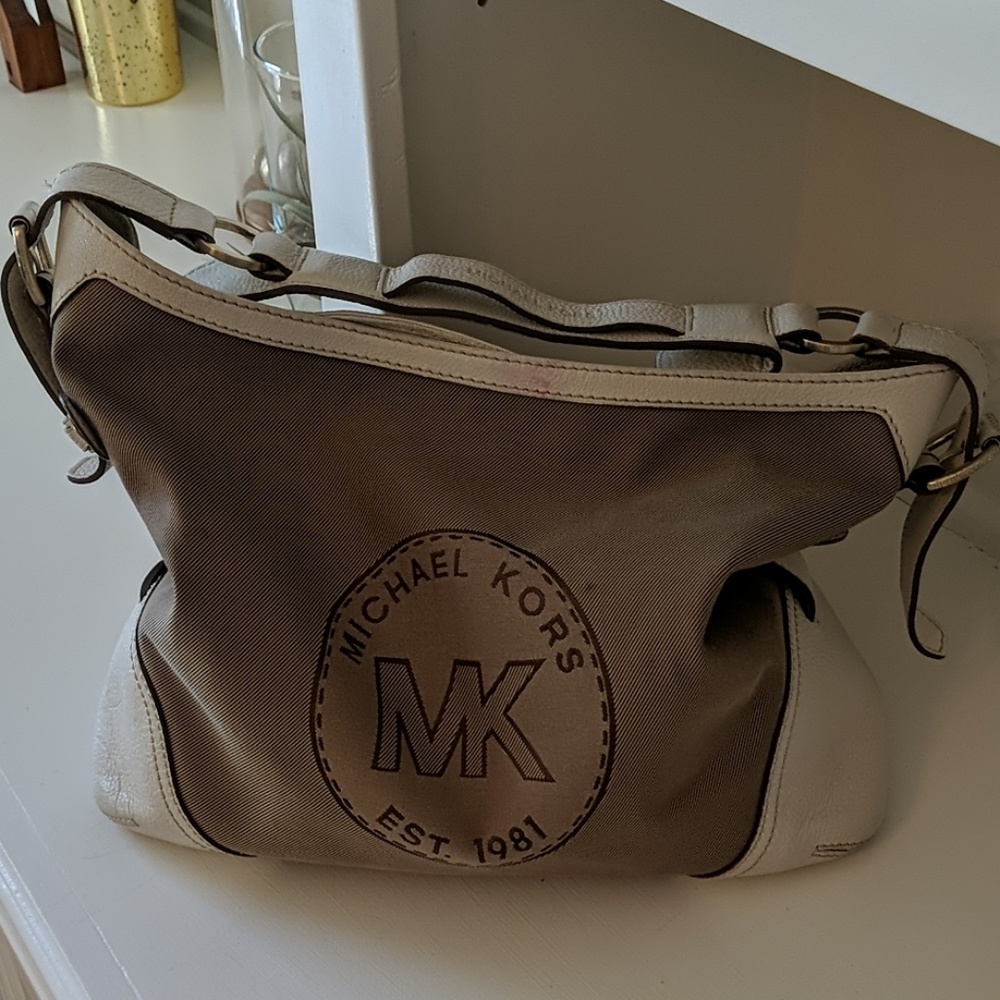 Micheal Kors Est. 1981 Canvas Leather  Bag